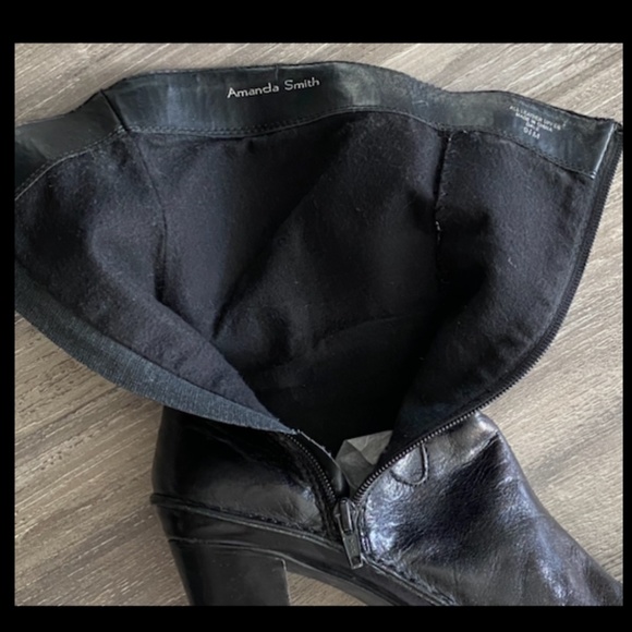 Sz 9.5 Amanda Smith short heeled black boots - Picture 7 of 8